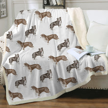 Load image into Gallery viewer, Watercolor Delight Border Collies Fleece Blanket - 8 Colors-Blanket-Bedding, Blankets, Border Collie, Home Decor-Crisp White-Single-16