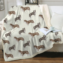 Load image into Gallery viewer, Watercolor Delight Border Collies Fleece Blanket - 8 Colors-Blanket-Bedding, Blankets, Border Collie, Home Decor-1