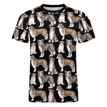 Load image into Gallery viewer, Watercolor Delight Border Collies Men&#39;s Cotton T-Shirt-Apparel-Apparel, Dog Dad Gifts, Rough Collie, Shirt, T Shirt-11