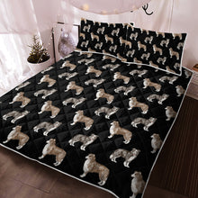 Load image into Gallery viewer, Watercolor Delight Border Collies Quilted Bedding Set - 5 Colors-Bedding-Bedding, Blankets, Border Collie, Home Decor-14