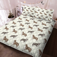 Load image into Gallery viewer, Watercolor Delight Border Collies Quilted Bedding Set - 5 Colors-Bedding-Bedding, Blankets, Border Collie, Home Decor-5