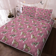 Load image into Gallery viewer, Watercolor Delight Border Collies Quilted Bedding Set - 5 Colors-Bedding-Bedding, Blankets, Border Collie, Home Decor-6