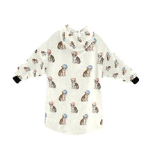 Load image into Gallery viewer, Watercolor Delight Boston Terrier Puppies Blanket Hoodie-Blanket-Apparel, Blanket Hoodie, Blankets, Boston Terrier, Christmas, Dog Mom Gifts-2