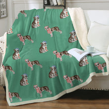 Load image into Gallery viewer, Watercolor Delight Boston Terriers Christmas Fleece Blanket - 8 Colors-Blanket-Bedding, Blankets, Boston Terrier, Home Decor-11