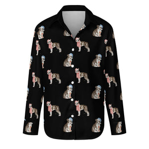 Watercolor Delight Boston Terriers Christmas-S-Black-40