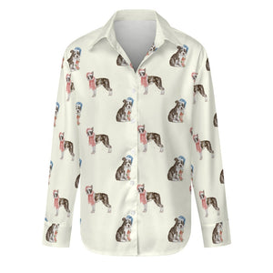 Watercolor Delight Boston Terriers Christmas-S-Ivory-1