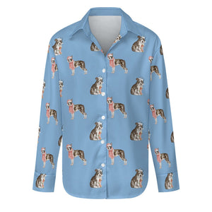 Watercolor Delight Boston Terriers Christmas-S-LightSkyBlue-15