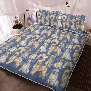 Watercolor Delight Briards Quilted Bedding Set - 5 Colors-Bedding-Bedding, Blankets, Briard, Home Decor-7