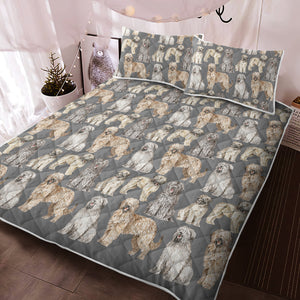 Watercolor Delight Briards Quilted Bedding Set - 5 Colors-Bedding-Bedding, Blankets, Briard, Home Decor-13