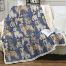 Load image into Gallery viewer, Watercolor Delight Briards Soft Sherpa Fleece Blanket - 8 Colors-Blanket-Bedding, Blankets, Briard, Home Decor-17