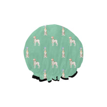 Load image into Gallery viewer, Watercolor Delight Brindle Whippets Christmas Elastic Reusable Shower Caps-Accessories-Accessories, Christmas, Dog Mom Gifts, Whippet-14