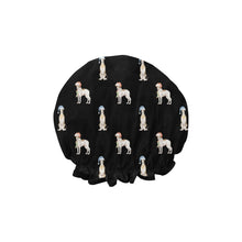 Load image into Gallery viewer, Watercolor Delight Brindle Whippets Christmas Elastic Reusable Shower Caps-Accessories-Accessories, Christmas, Dog Mom Gifts, Whippet-17