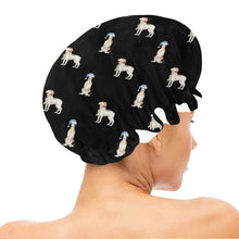 Load image into Gallery viewer, Watercolor Delight Brindle Whippets Christmas Elastic Reusable Shower Caps-Accessories-Accessories, Christmas, Dog Mom Gifts, Whippet-20