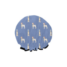 Load image into Gallery viewer, Watercolor Delight Brindle Whippets Christmas Elastic Reusable Shower Caps-Accessories-Accessories, Christmas, Dog Mom Gifts, Whippet-9