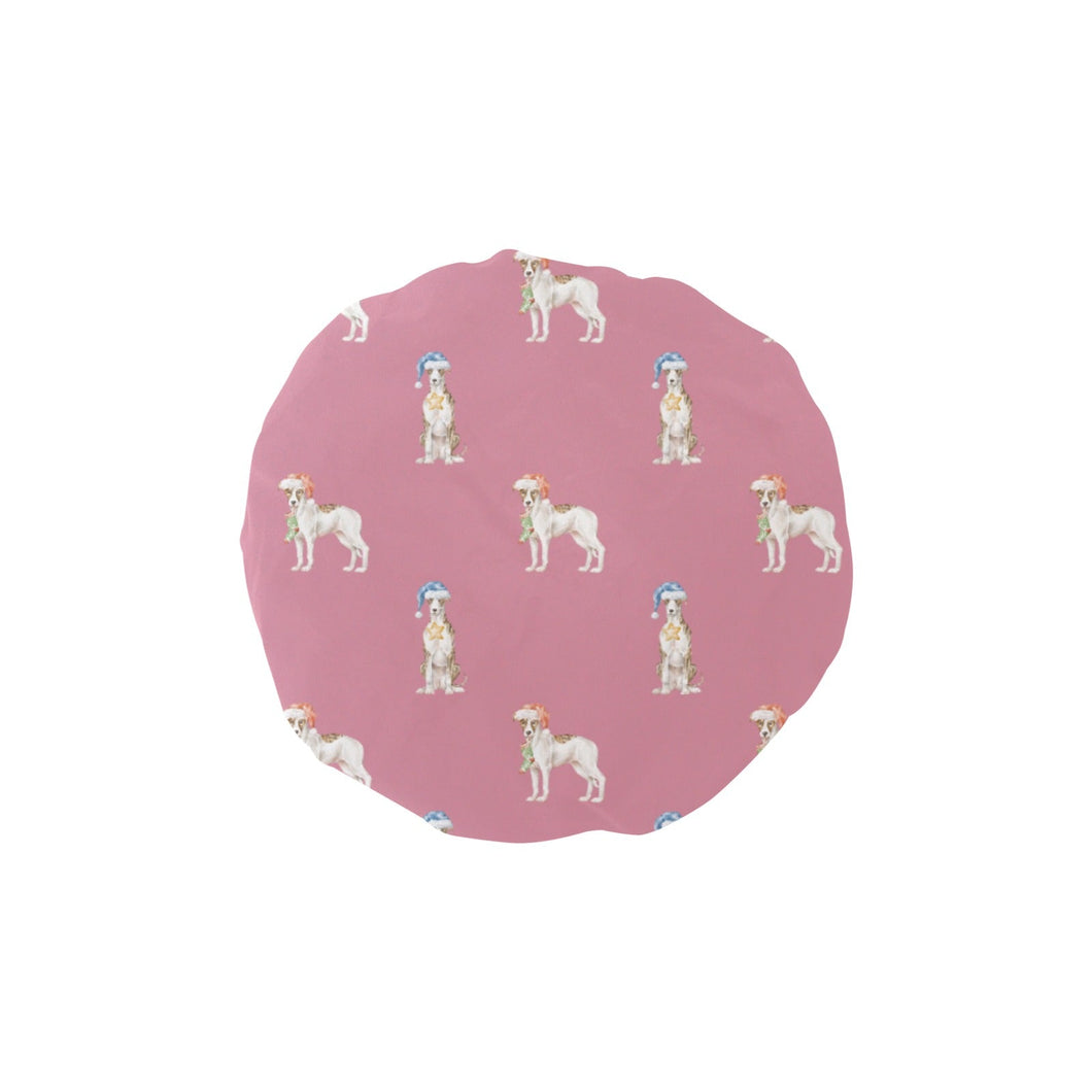 Watercolor Delight Brindle Whippets Christmas Elastic Reusable Shower Caps-Accessories-Accessories, Christmas, Dog Mom Gifts, Whippet-PaleVioletRed-ONE SIZE-5