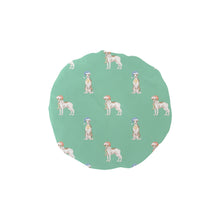 Load image into Gallery viewer, Watercolor Delight Brindle Whippets Christmas Elastic Reusable Shower Caps-Accessories-Accessories, Christmas, Dog Mom Gifts, Whippet-MediumAquaMarine-ONE SIZE-13