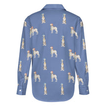 Load image into Gallery viewer, Watercolor Delight Brindle Whippets Christmas Women&#39;s Shirt-Apparel-Apparel, Christmas, Dog Mom Gifts, Greyhound, Shirt, Whippet-27