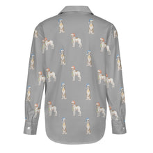 Load image into Gallery viewer, Watercolor Delight Brindle Whippets Christmas Women&#39;s Shirt-Apparel-Apparel, Christmas, Dog Mom Gifts, Greyhound, Shirt, Whippet-36