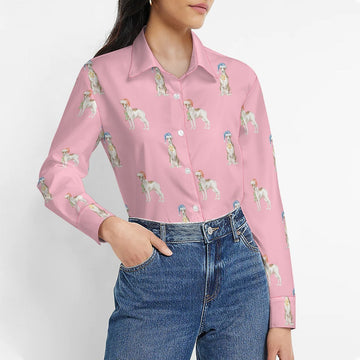 Watercolor Delight Brindle Whippets Christmas Womens Shirt 6 360x