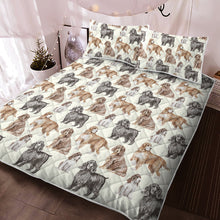 Load image into Gallery viewer, Watercolor Delight Cocker Spaniels Quilted Bedding Set - 5 Colors-Bedding-Bedding, Blankets, Cocker Spaniel, Home Decor-2