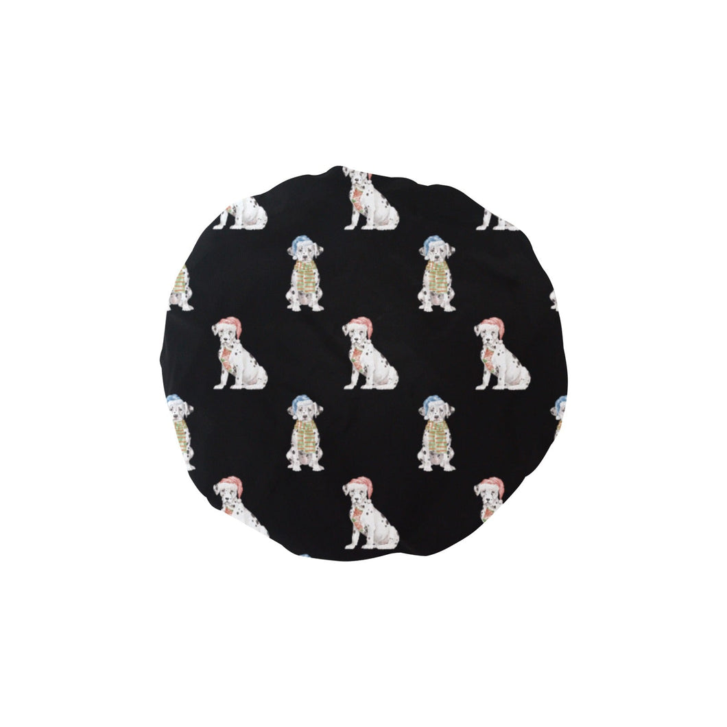 Watercolor Delight Dalmatians Christmas Elastic Reusable Shower Caps-Accessories-Accessories, Christmas, Dalmatian, Dog Mom Gifts-Black-ONE SIZE-17