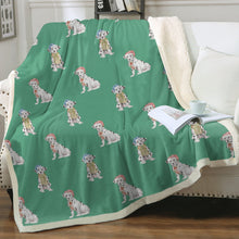 Load image into Gallery viewer, Watercolor Delight Dalmatians Christmas Sherpa Fleece Blanket - 8 Colors-Blanket-Bedding, Blankets, Christmas, Dalmatian, Home Decor-Mint Green-Single-22