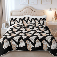 Load image into Gallery viewer, Watercolor Delight English Bulldogs Quilted Bedding Set-Bedding-Bedding,Blankets,Christmas,Home Decor-5