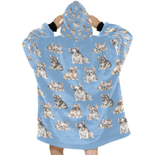 Load image into Gallery viewer, Watercolor Delight French Bulldogs Blanket Hoodie-Blanket-Apparel, Blanket Hoodie, Blankets, Dog Mom Gifts, French Bulldog-22