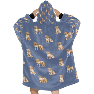 Watercolor Delight French Mastiffs Blanket Hoodie-Blanket-Apparel, Blanket Hoodie, Blankets, Dog Mom Gifts, French Mastiff-25