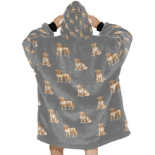 Load image into Gallery viewer, Watercolor Delight French Mastiffs Blanket Hoodie-Blanket-Apparel, Blanket Hoodie, Blankets, Dog Mom Gifts, French Mastiff-28