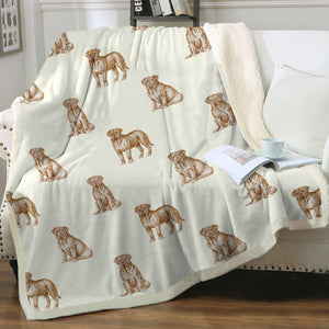 Watercolor Delight French Mastiffs Sherpa Fleece Blanket - 8 Colors-Blanket-Bedding, Blankets, French Mastiff, Home Decor-Ivory Cream-Single-18