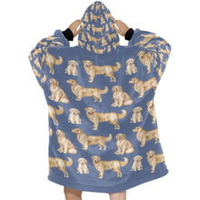 Load image into Gallery viewer, Watercolor Delight Golden Retrievers Blanket Hoodie-Blanket-Apparel, Blanket Hoodie, Blankets, Dog Mom Gifts, Golden Retriever-22