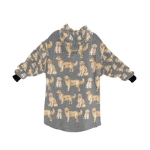 Load image into Gallery viewer, Watercolor Delight Golden Retrievers Blanket Hoodie-Blanket-Apparel, Blanket Hoodie, Blankets, Dog Mom Gifts, Golden Retriever-27