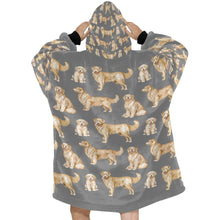 Load image into Gallery viewer, Watercolor Delight Golden Retrievers Blanket Hoodie-Blanket-Apparel, Blanket Hoodie, Blankets, Dog Mom Gifts, Golden Retriever-28