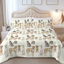 Load image into Gallery viewer, Watercolor Delight Great Danes Quilted Bedding Set-Bedding-Bedding,Blankets,Christmas,Home Decor-11