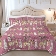 Load image into Gallery viewer, Watercolor Delight Great Danes Quilted Bedding Set-Bedding-Bedding,Blankets,Christmas,Home Decor-8