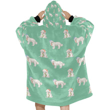 Load image into Gallery viewer, Watercolor Delight Great Pyrenees Christmas Blanket Hoodie-Blanket-Apparel, Blanket Hoodie, Blankets, Christmas, Dog Mom Gifts, Great Pyrenees-30