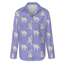 Load image into Gallery viewer, Watercolor Delight Great Pyrenees Christmas Women&#39;s Shirt-Apparel-Apparel, Dog Mom Gifts, Great Pyrenees, Shirt-Lavender Purple-S-32