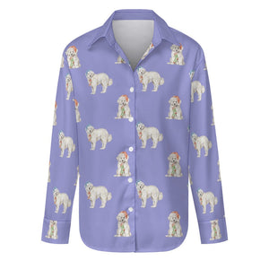 Watercolor Delight Great Pyrenees Christmas Women's Shirt-Apparel-Apparel, Dog Mom Gifts, Great Pyrenees, Shirt-Lavender Purple-S-32