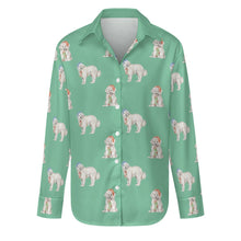 Load image into Gallery viewer, Watercolor Delight Great Pyrenees Christmas Women&#39;s Shirt-Apparel-Apparel, Dog Mom Gifts, Great Pyrenees, Shirt-Mint Green-S-29