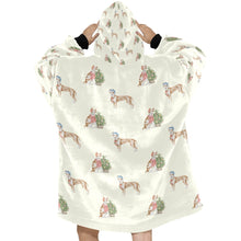 Load image into Gallery viewer, Watercolor Delight Ibizan Hound Christmas Blanket Hoodie-Blanket-Apparel, Blanket Hoodie, Blankets, Christmas, Dog Mom Gifts, Ibizan Hound-15