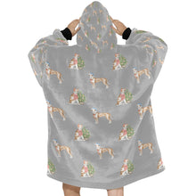 Load image into Gallery viewer, Watercolor Delight Ibizan Hound Christmas Blanket Hoodie-Blanket-Apparel, Blanket Hoodie, Blankets, Christmas, Dog Mom Gifts, Ibizan Hound-36