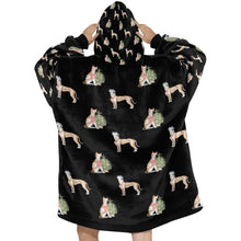 Load image into Gallery viewer, Watercolor Delight Ibizan Hound Christmas Blanket Hoodie-Blanket-Apparel, Blanket Hoodie, Blankets, Christmas, Dog Mom Gifts, Ibizan Hound-12