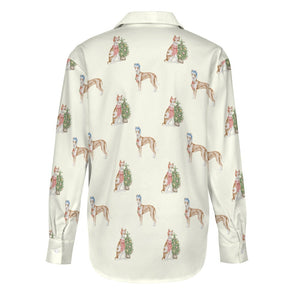 Watercolor Delight Ibizan Hound Christmas Women's Shirt-Apparel-Apparel, Dog Mom Gifts, Jack Russell Terrier, Shirt-3