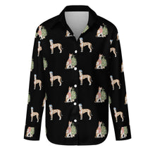 Load image into Gallery viewer, Watercolor Delight Ibizan Hound Christmas Women&#39;s Shirt-Apparel-Apparel, Dog Mom Gifts, Jack Russell Terrier, Shirt-S-Black-40