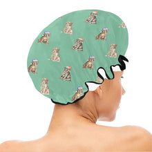 Load image into Gallery viewer, Watercolor Delight Labrador Puppies Christmas Elastic Reusable Shower Caps-Accessories-Accessories, Christmas, Dog Mom Gifts, Labrador-16