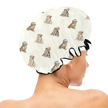 Load image into Gallery viewer, Watercolor Delight Labrador Puppies Christmas Elastic Reusable Shower Caps-Accessories-Accessories, Christmas, Dog Mom Gifts, Labrador-4