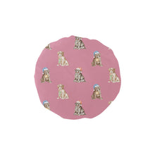 Load image into Gallery viewer, Watercolor Delight Labrador Puppies Christmas Elastic Reusable Shower Caps-Accessories-Accessories, Christmas, Dog Mom Gifts, Labrador-Dusty Pink-ONE SIZE-5