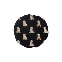 Load image into Gallery viewer, Watercolor Delight Labrador Puppies Christmas Elastic Reusable Shower Caps-Accessories-Accessories, Christmas, Dog Mom Gifts, Labrador-Midnight Black-ONE SIZE-17