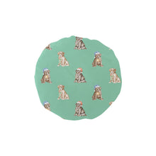 Load image into Gallery viewer, Watercolor Delight Labrador Puppies Christmas Elastic Reusable Shower Caps-Accessories-Accessories, Christmas, Dog Mom Gifts, Labrador-Mint Green-ONE SIZE-13